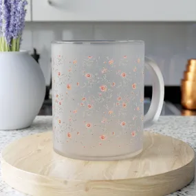 Chic Floral Frosted Glass Mug - Elegant Tea & Coffee Drinkware for Home & Gifts