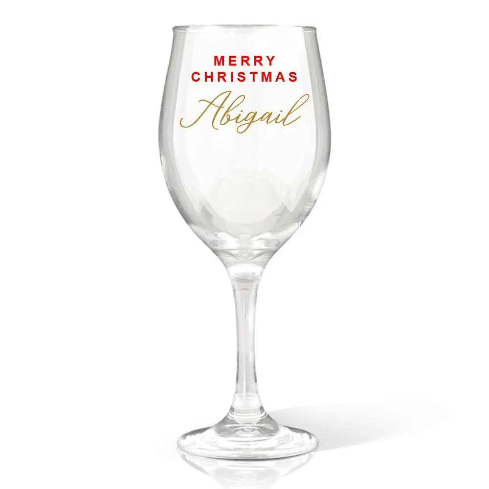 Christmas Wine Glass