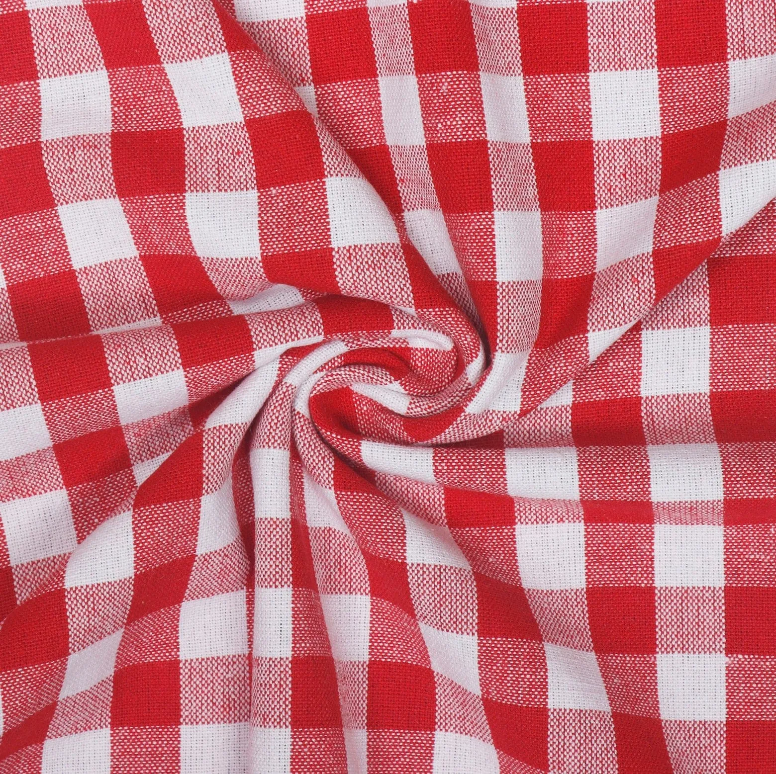 Cotton Checkered Bedsheet with Pillow Covers (Red) - available sizes, Single, Double/Queen, King and Super King