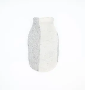 Cream and Pale Grey Cashmere Small Hot Water Bottle