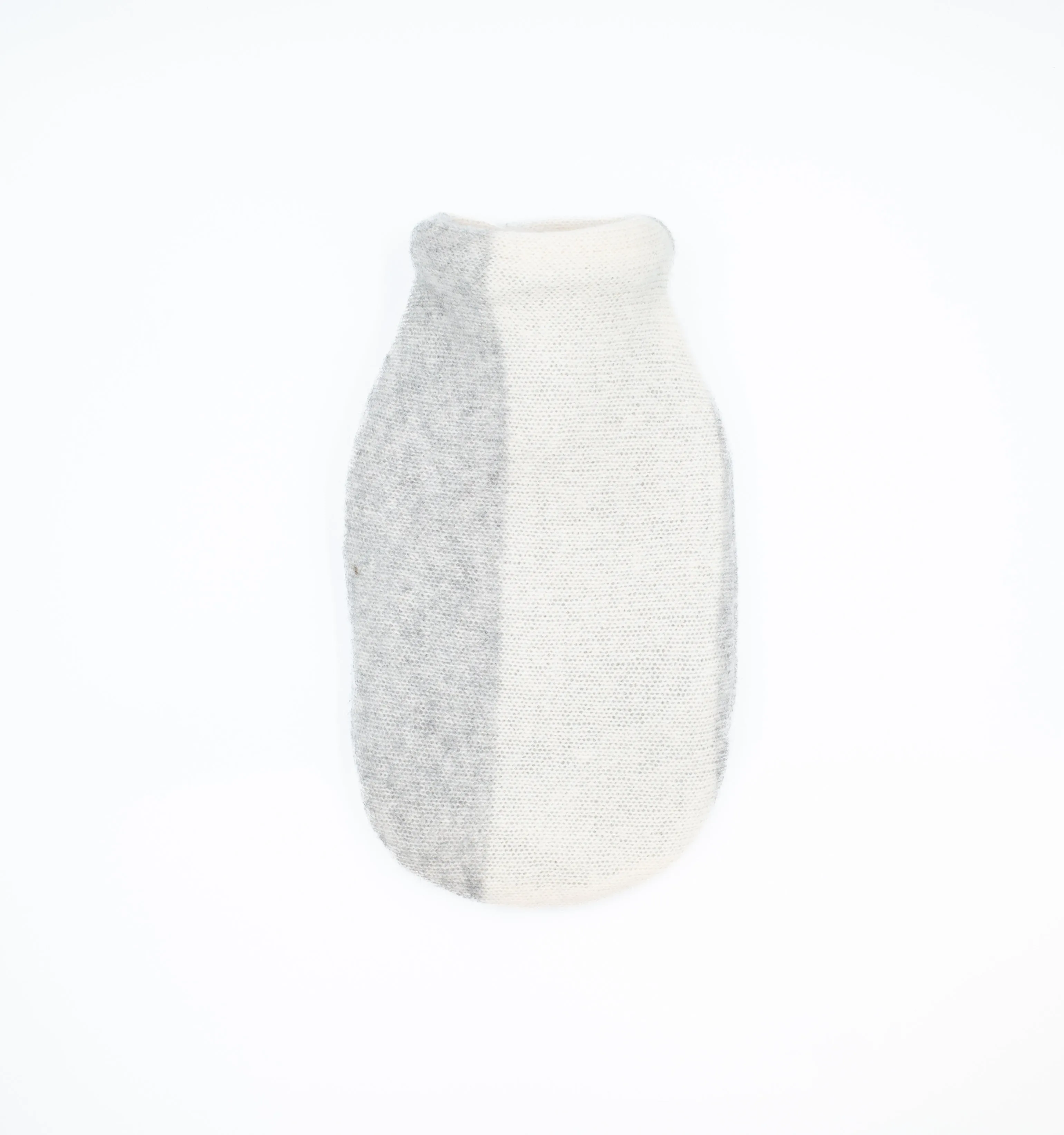 Cream and Pale Grey Cashmere Small Hot Water Bottle