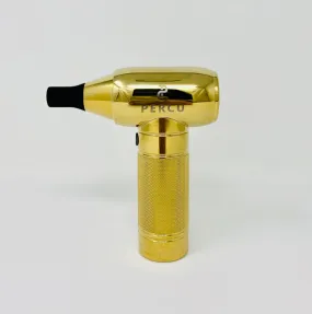 CROSSGUN Electric Cordless Mini Barber Strong Jet Turbo Fan Air Duster Gold – with Integrated Vacuum Cleaner Accessory