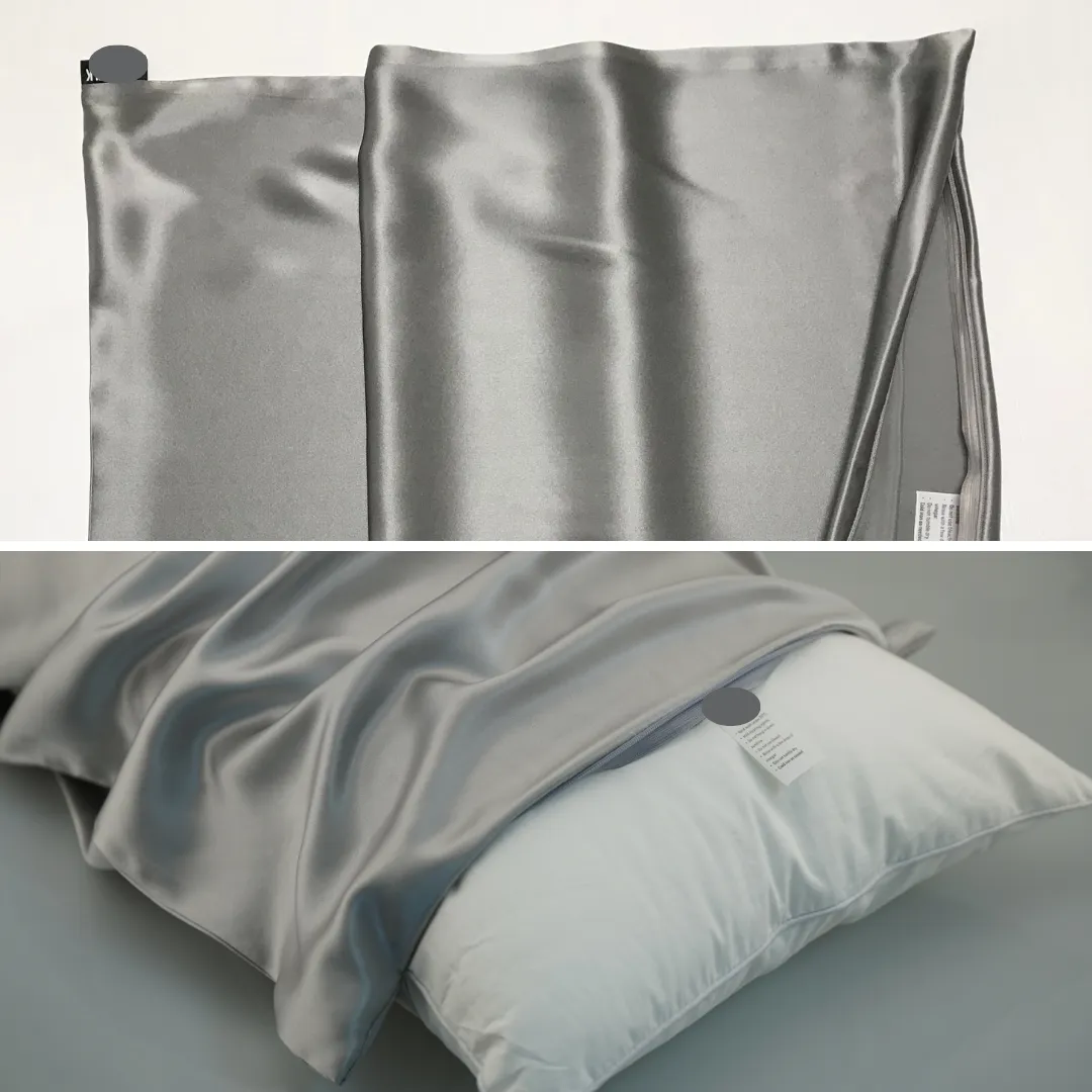 Custom Wholesale Silk Pillowcase 22 Momme Zipper Closure - King size