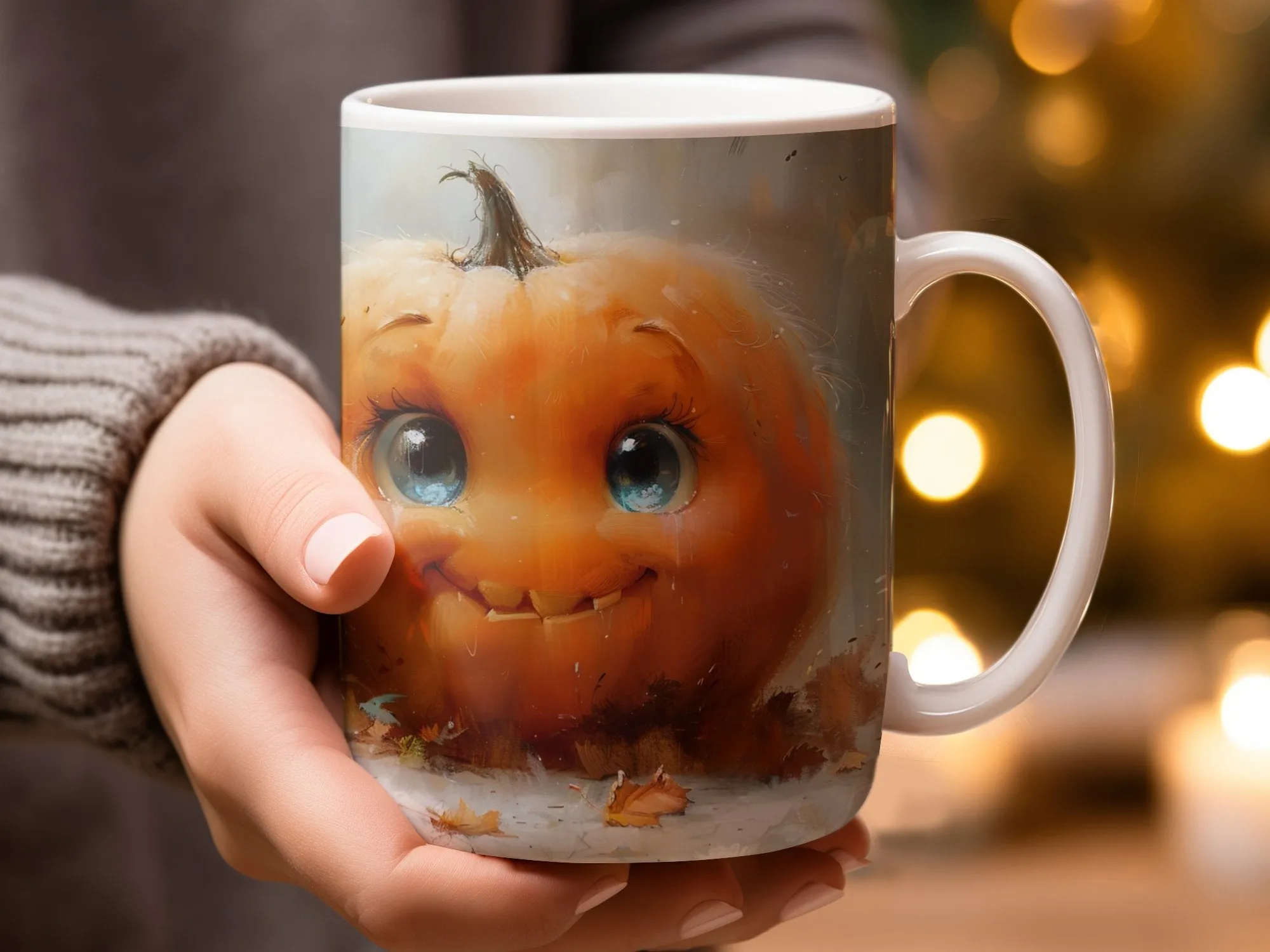 Cute Pumpkin Face Mug, Cute Kawaii Halloween Pumpkin Mug, Adorable Jack-o'-Lantern Mug, Spooky Season Coffee Mug, Fall Mug