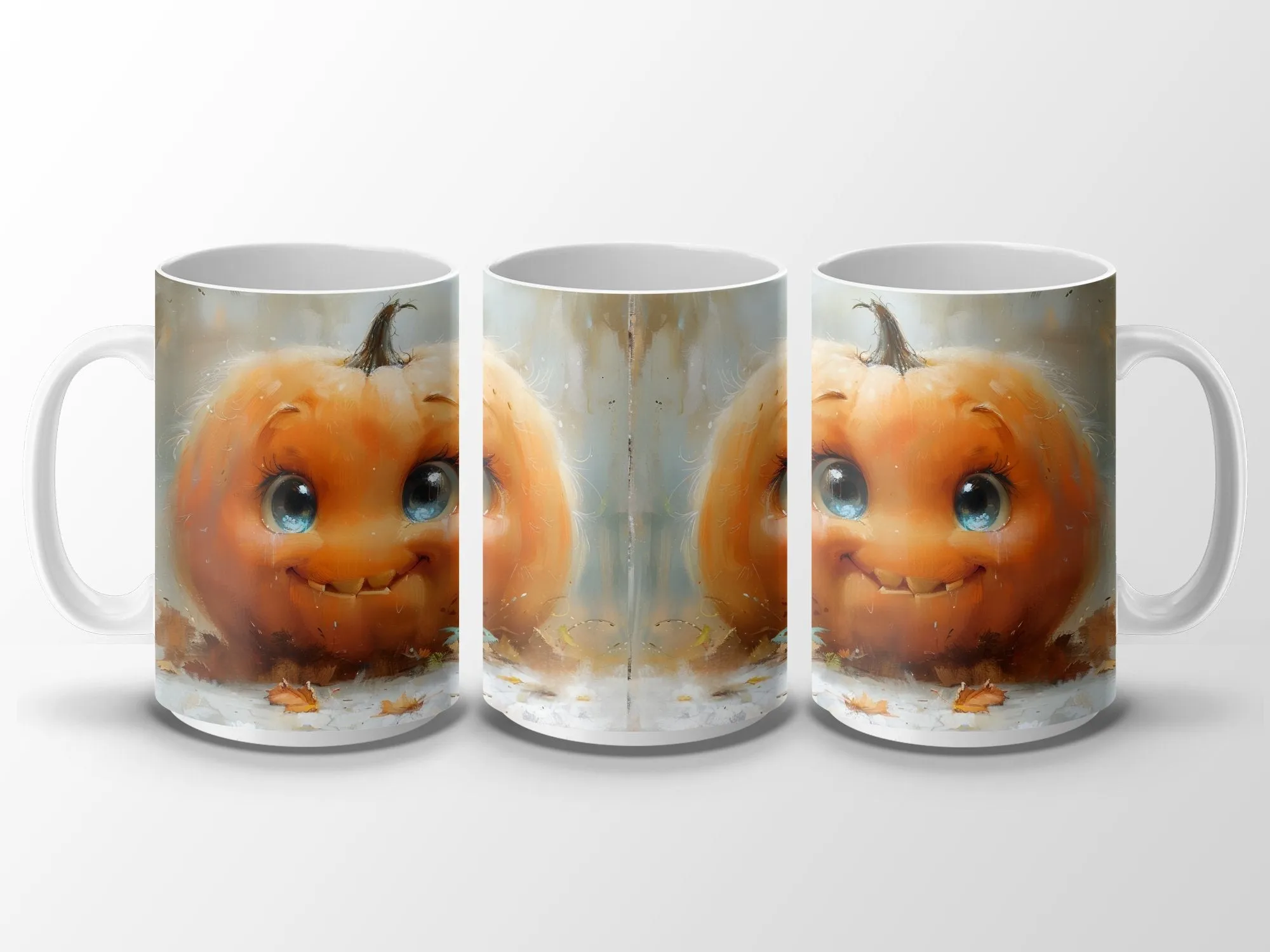 Cute Pumpkin Face Mug, Cute Kawaii Halloween Pumpkin Mug, Adorable Jack-o'-Lantern Mug, Spooky Season Coffee Mug, Fall Mug