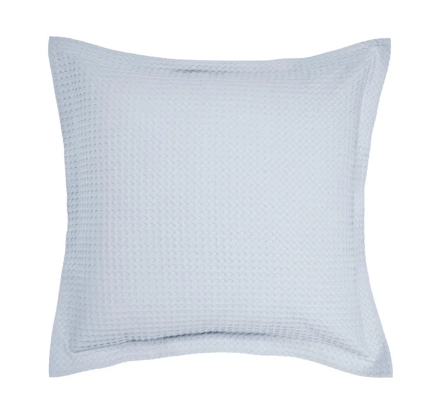 Deluxe Waffle European Pillowcase Soft Blue