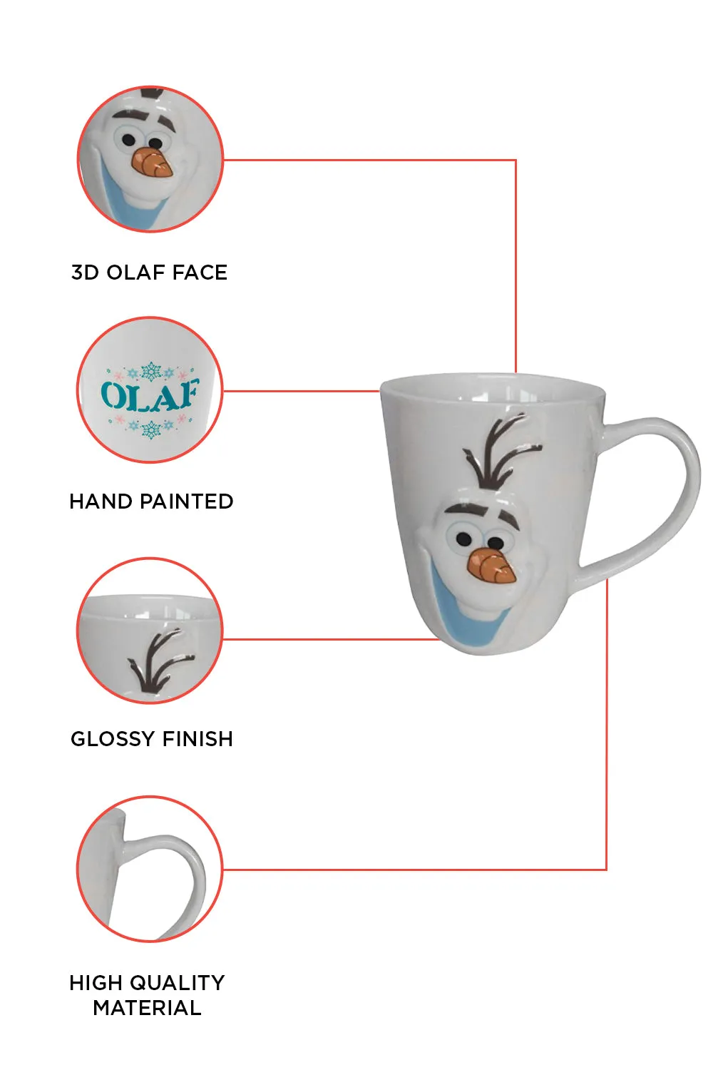 Disney Frozen Mug, 3D Olaf Face