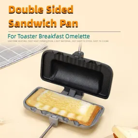 Double-Sided Sandwich Pan Foldable Grill Frying Non-Stick Bread Toast