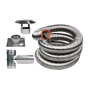 Drolet VOLKA-435 4" X 35' Vortex Stainless Flex Liner Kit For Pellet Stove