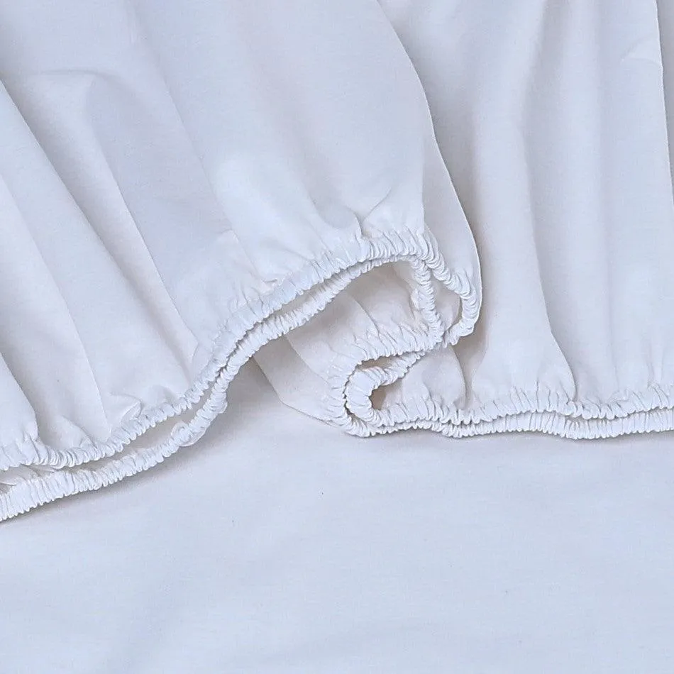 Elan Linen 100% Egyptian Cotton Vintage Washed 500TC White King Single Bed Sheets Set