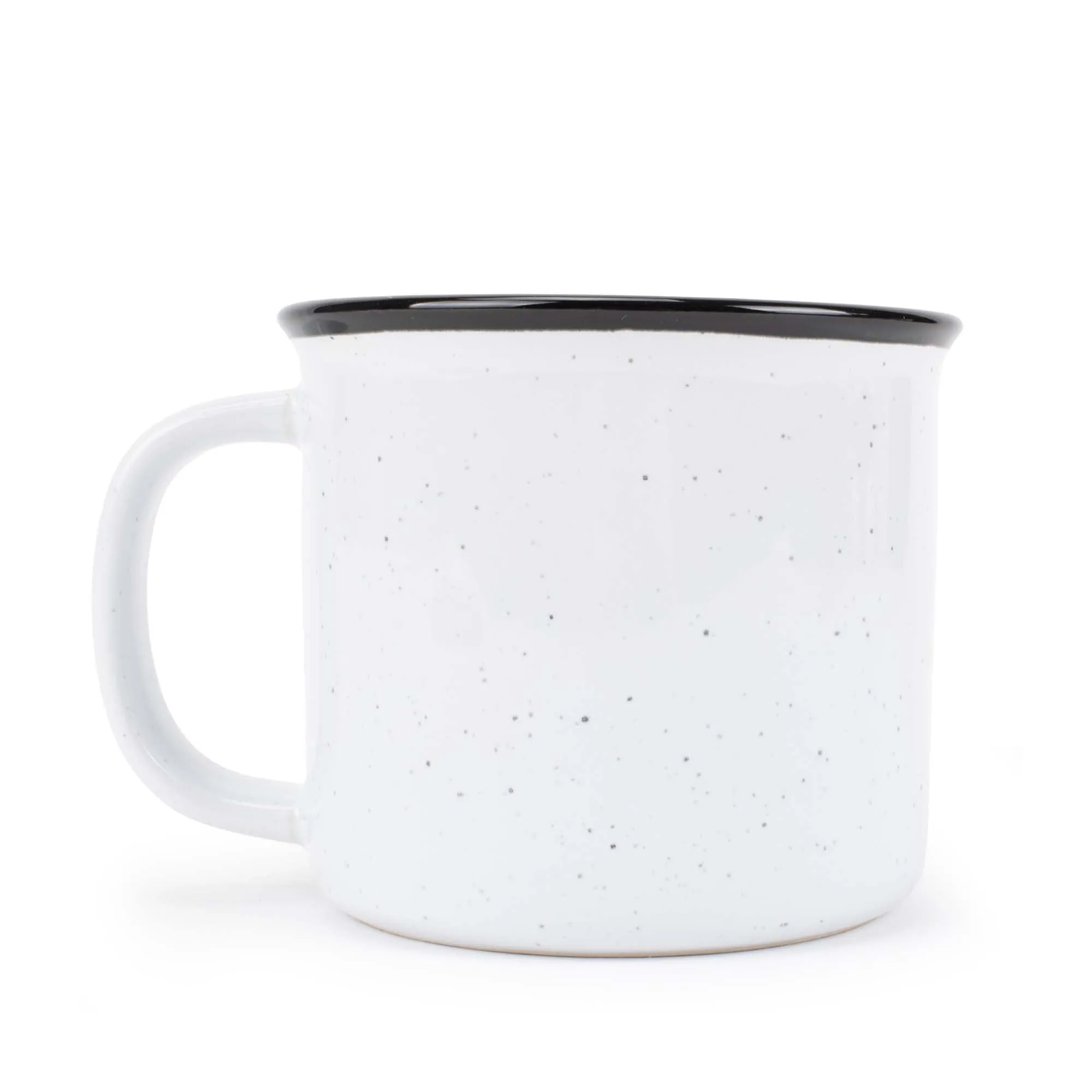 Elanze Designs Speckled Camper White 13 ounce Ceramic Coffee Mugs Set of 4