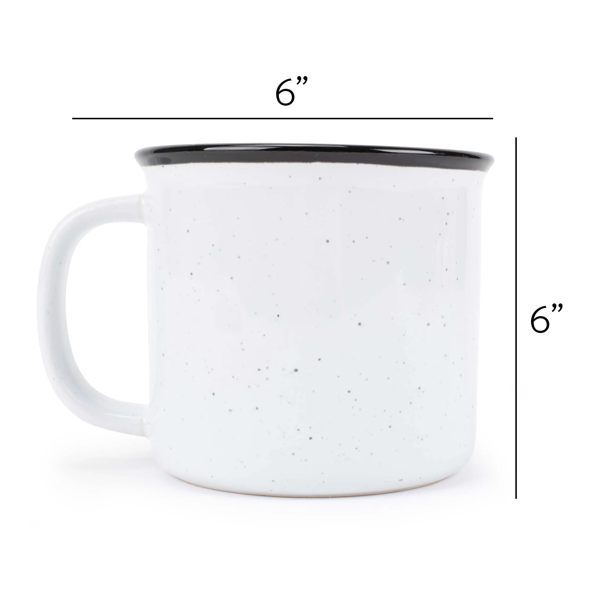 Elanze Designs Speckled Camper White 13 ounce Ceramic Coffee Mugs Set of 4