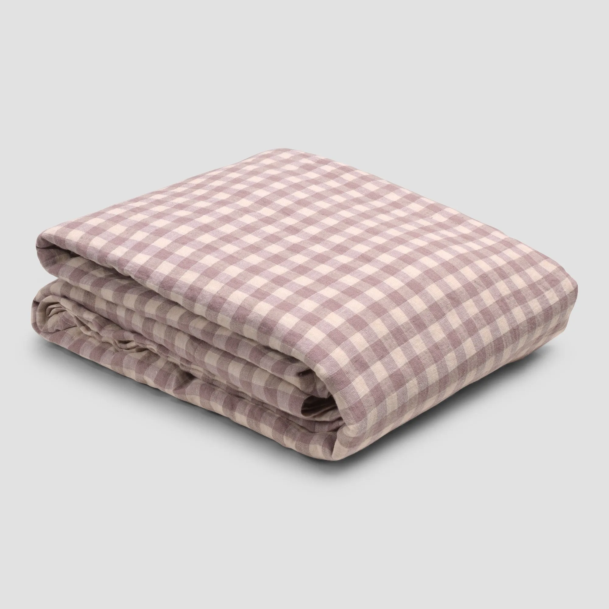 Elderberry Gingham 100% Linen Flat Sheet