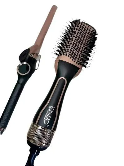 Enzo Hot Air Brush & Straightener & Curler, Black Rose