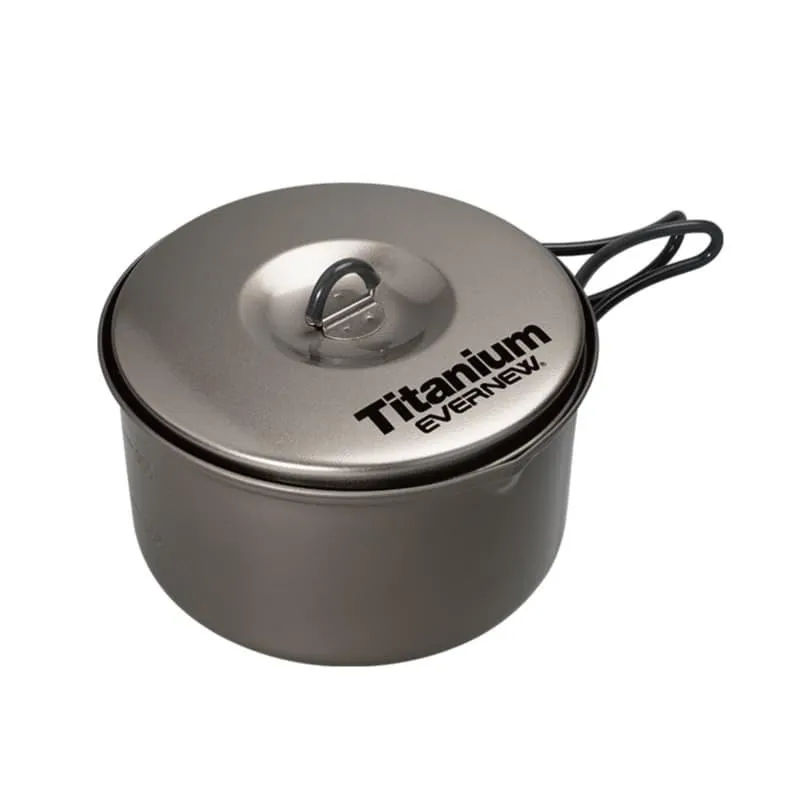 Evernew Ultralight Titanium Ti NS Non-Stick Pot 1.3L w/Lid & Handles ECA423