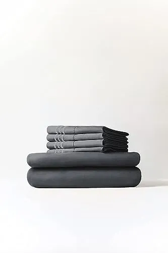 Extra Deep King Sheet Set - 6 Piece Breathable & Cooling Sheets - Hotel Luxury Bed Sheets Set - Easy & Secure Fit - Soft, Wrinkle Free & Comfy Sheets Set - Grey Sheet Set w/Extra Deep Pockets