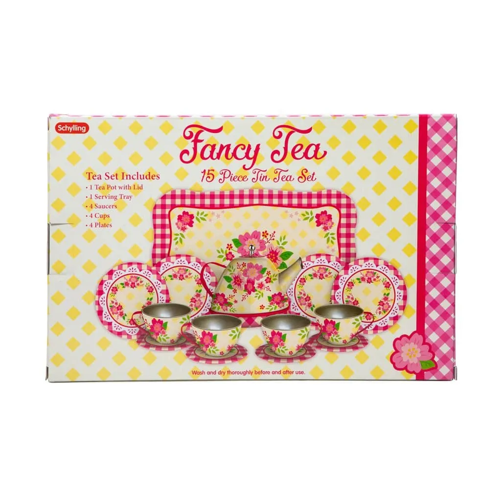 Fancy Floral Tin Tea Set