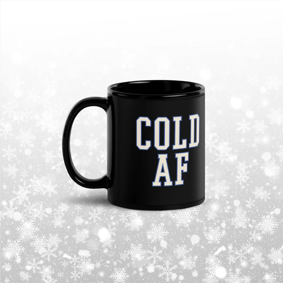 Feelin Frosty Black Glossy Mug