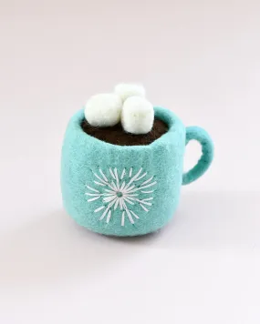 Felt Hot Chocolate Cacao with Marshmallows (Blue Cup)