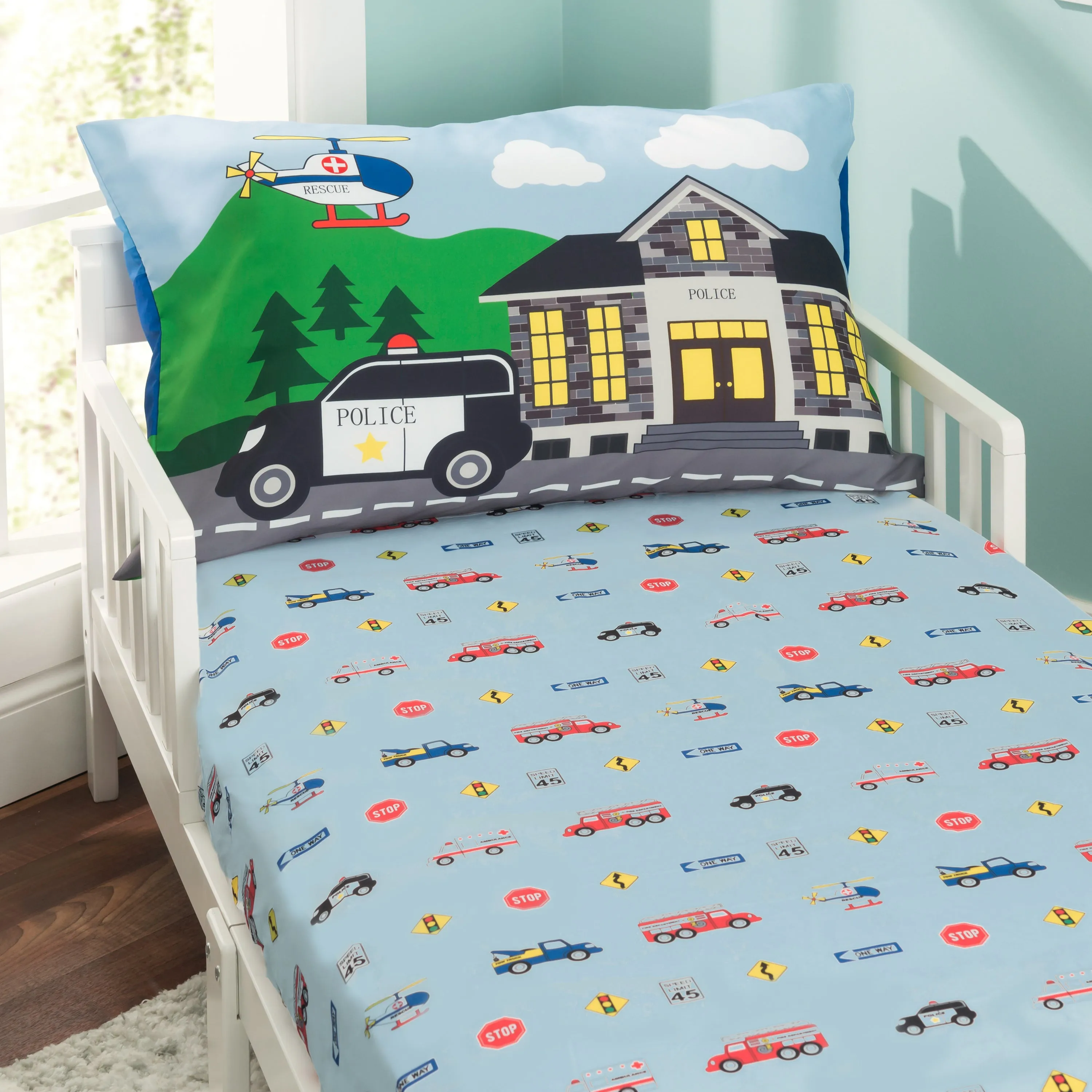 Fire Police Rescue Toddler Sheet Set