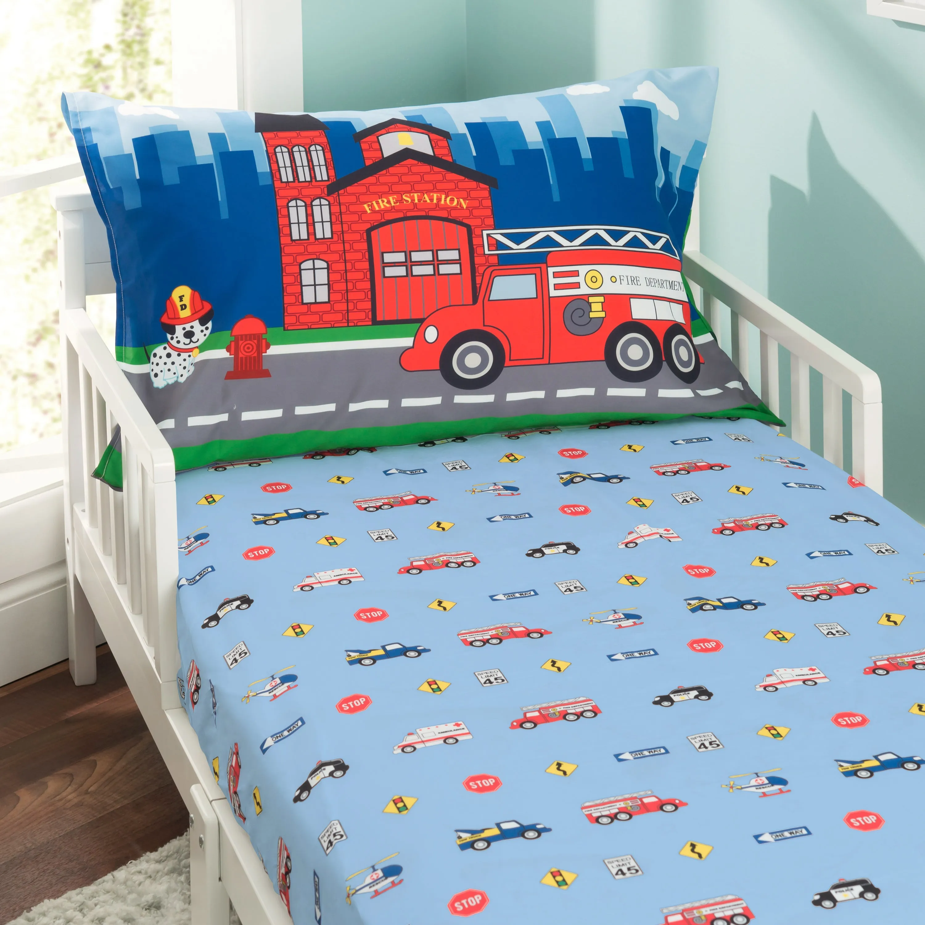 Fire Police Rescue Toddler Sheet Set