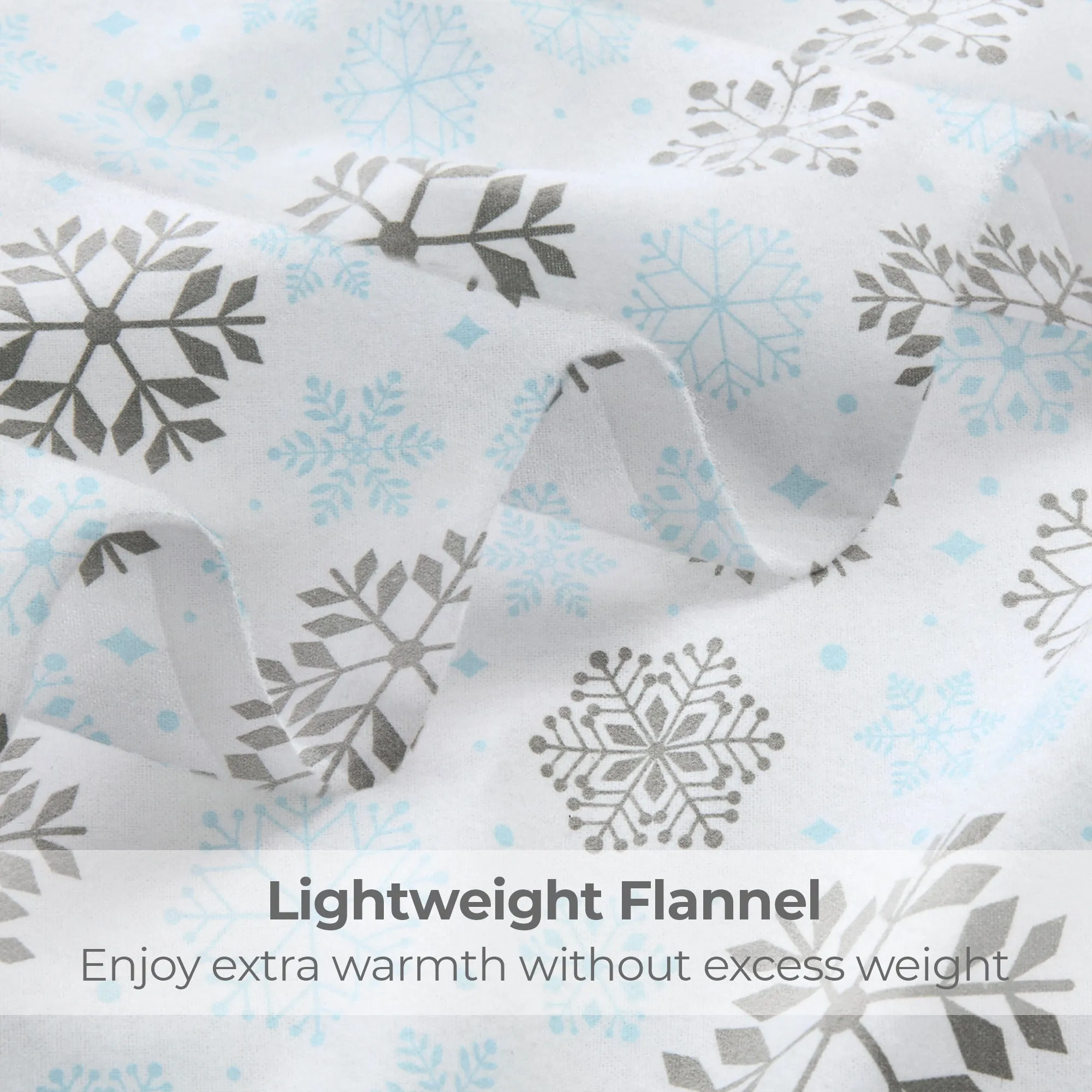 Flannel Cotton Sheet Set, Lightweight 160GSM