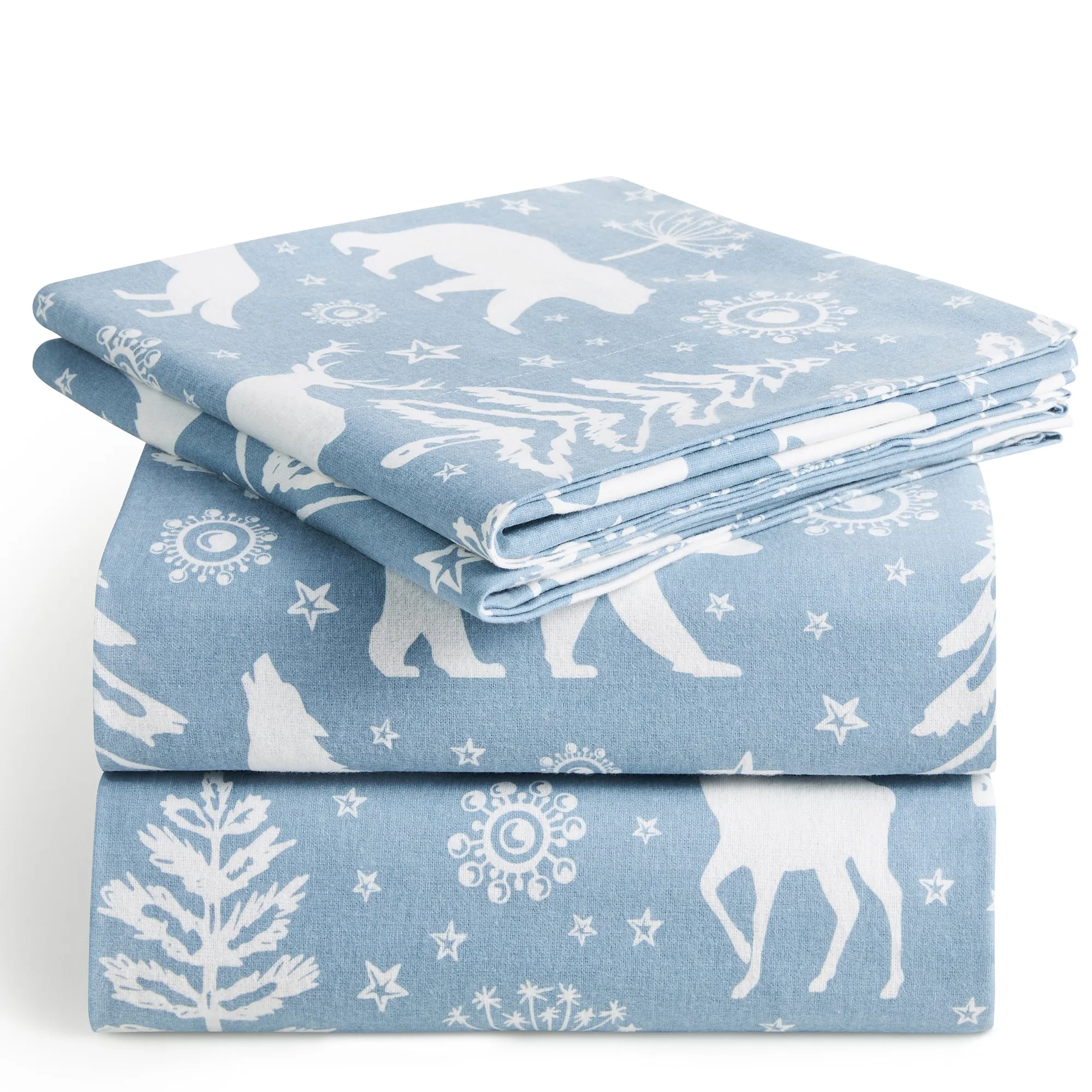 Flannel Cotton Sheet Set, Lightweight 160GSM