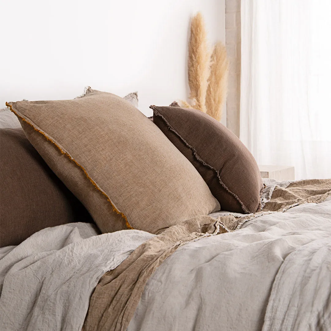 Flocca European Linen Pillowcase - Brun