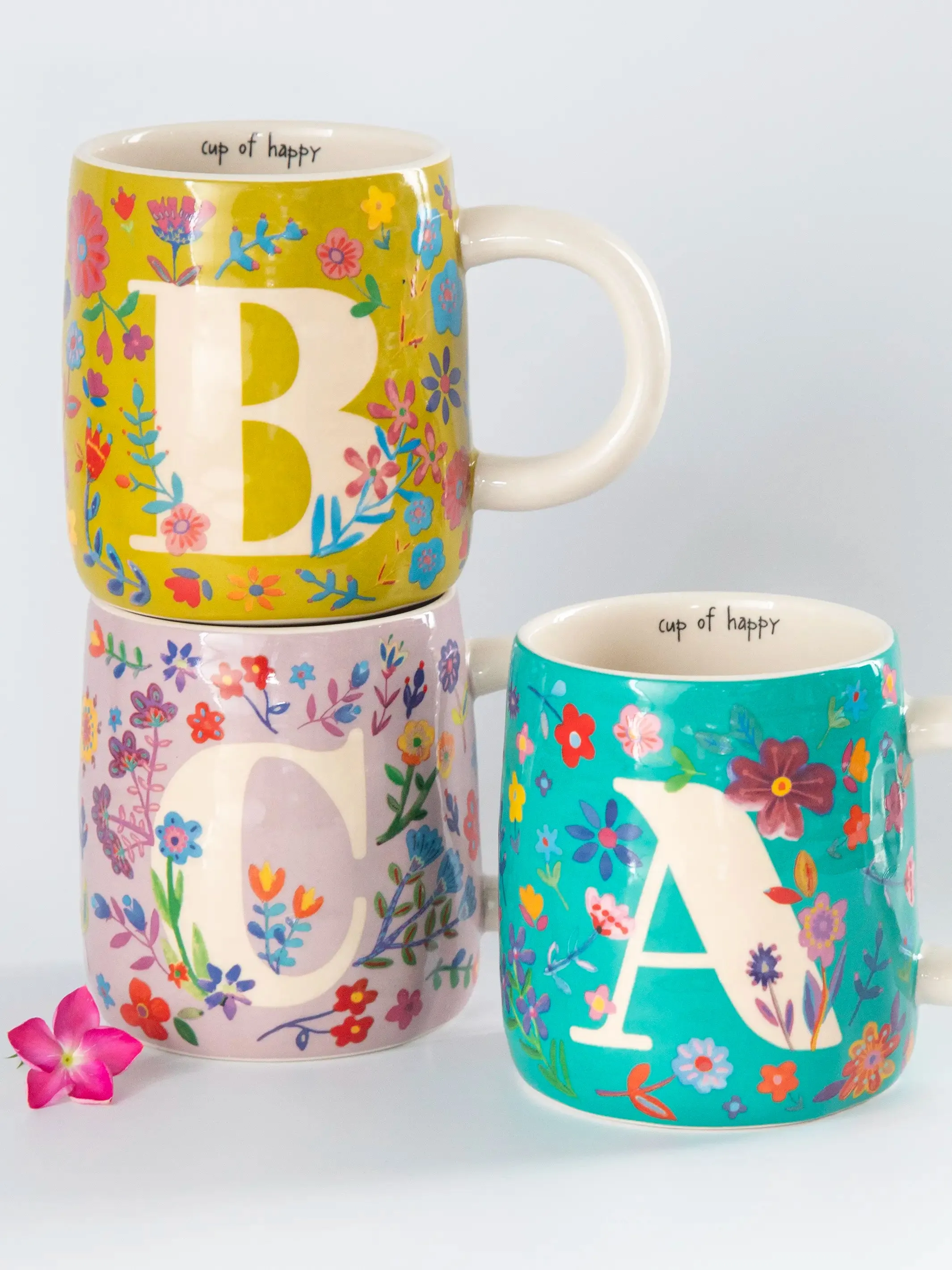 Floral Initial Mug - P