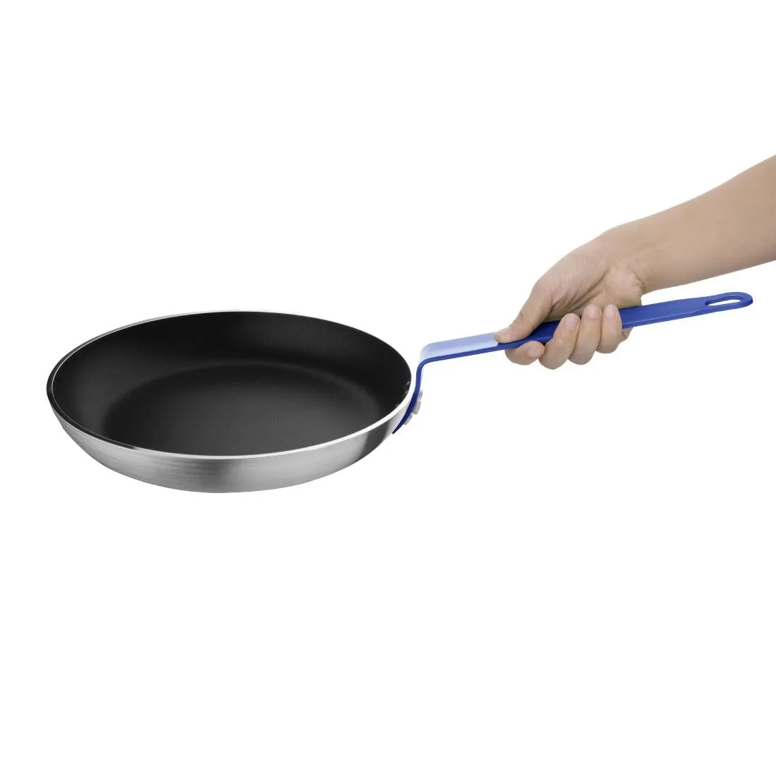 FX136 Hygiplas Non-Stick Teflon Aluminium Platinum Plus Frying Pan with Blue Handle 280mm