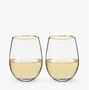 Gilded Stemless Wine Glass