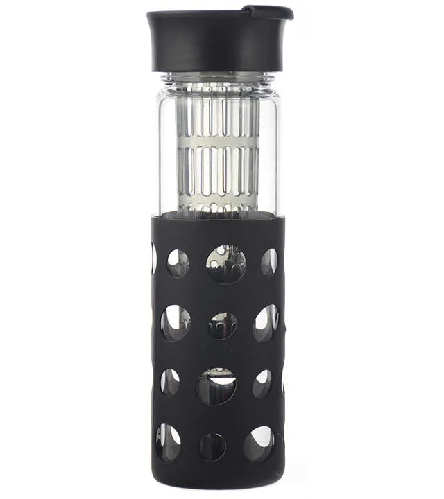 Glass Travel Water Infuser - Black, 500ml/17 fl. oz