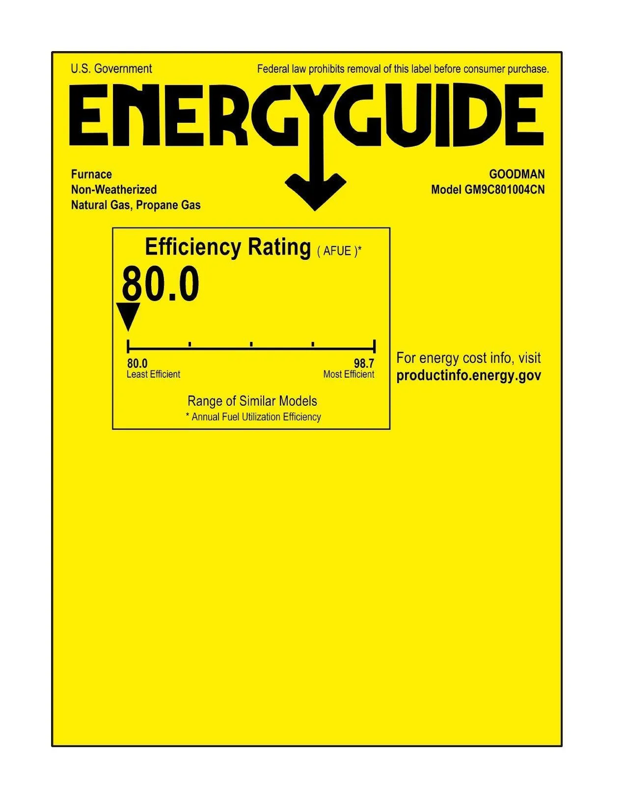 Goodman 80% AFUE 100,000 BTU 2-Stage Gas Furnace - Upflow/Horizontal - 1,600 CFM