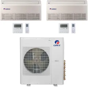 GREE Multi Gen2 Series 42,000 BTU 2-Zone Universal Floor/Ceiling 18K 24K Ductless Mini-Split System