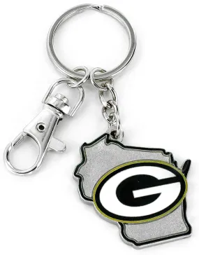 Green Bay Packers State Design Heavyweight Key Ring