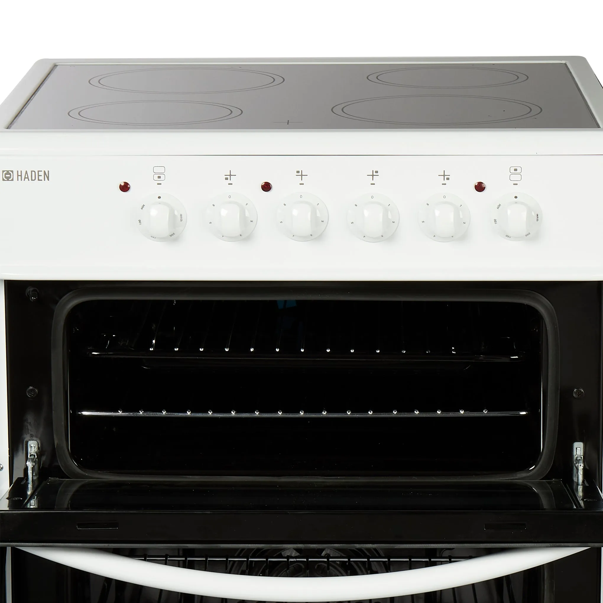 Haden White HE60DOMW 60cm Double Oven With Ceramic Hob