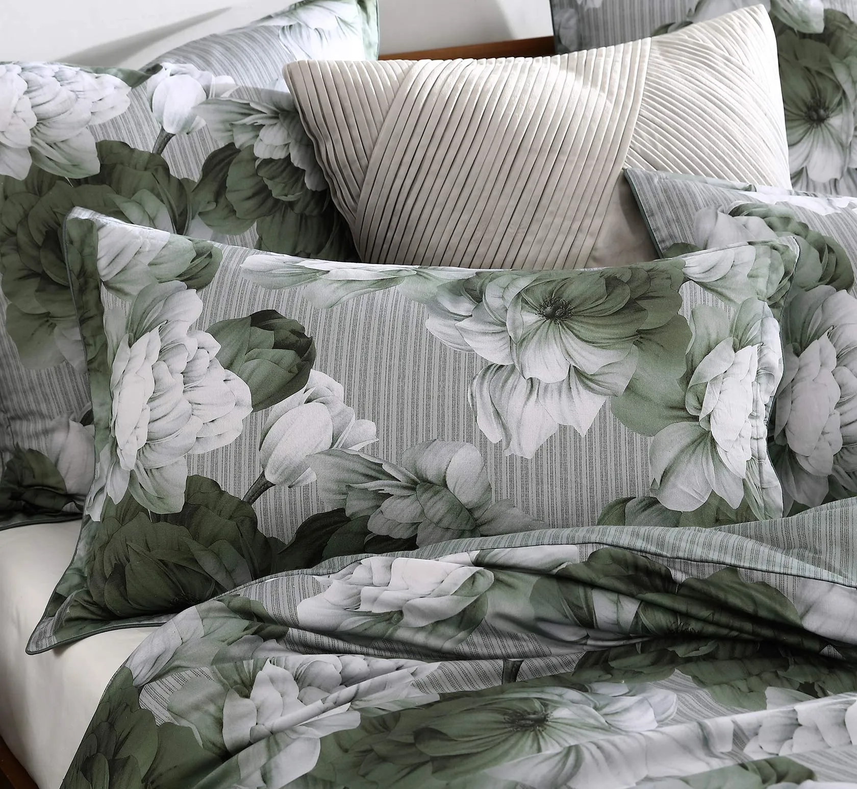 Hailey Sage European Pillowcase by Private Collection