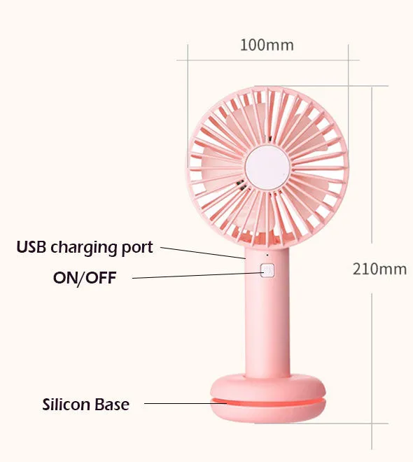 Handheld Mini USB Fan Portable Personal Rechargeable w/LED Colorful Night Light - #ASSRY-82100