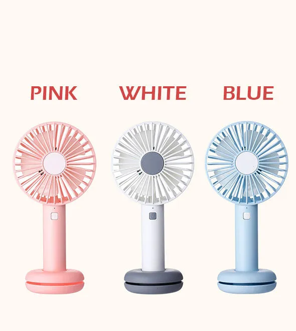 Handheld Mini USB Fan Portable Personal Rechargeable w/LED Colorful Night Light - #ASSRY-82100