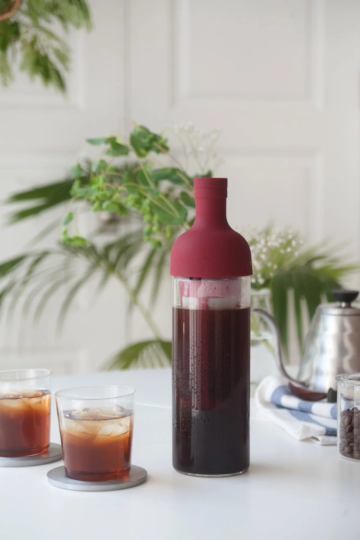 Hario Cold Brew Coffee Filter in Bottle (Cranberry Red)