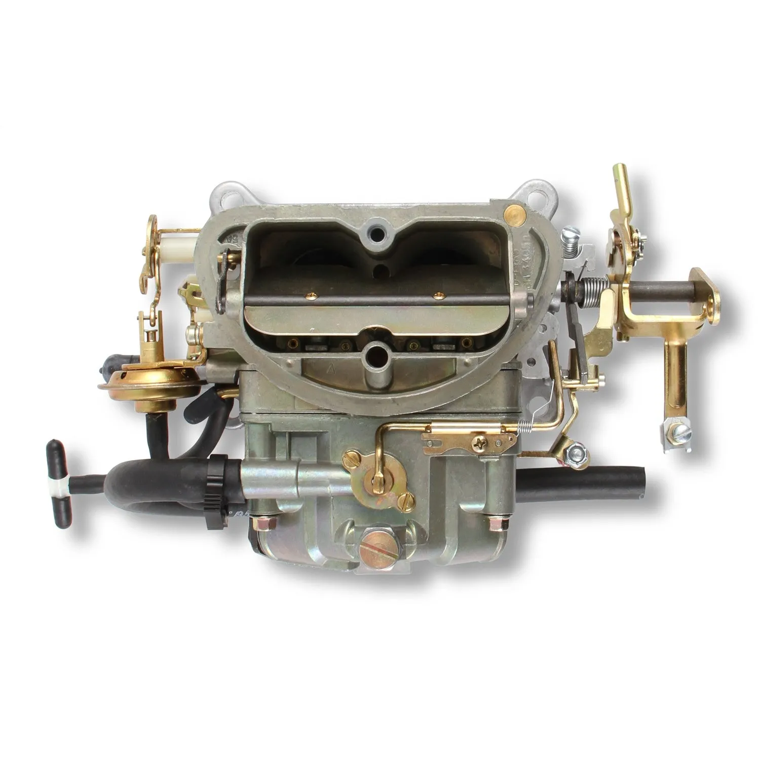 Holley OEM Muscle Car 350 CFM 2-Barrel Carburetor - Holley Flange - Remote Choke - Single Inlet - Gold Chromate - Six Pack Center Carb 0-4144-1