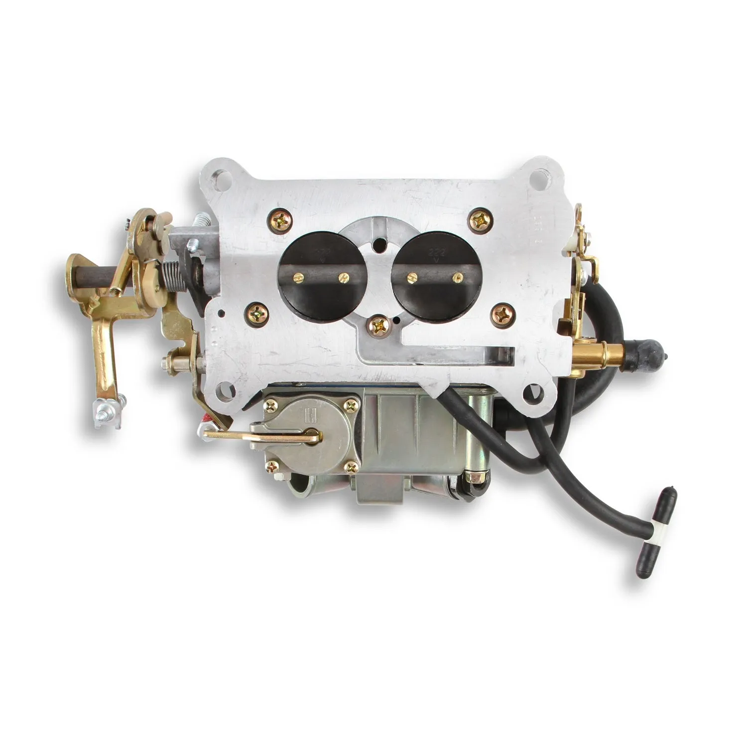 Holley OEM Muscle Car 350 CFM 2-Barrel Carburetor - Holley Flange - Remote Choke - Single Inlet - Gold Chromate - Six Pack Center Carb 0-4144-1