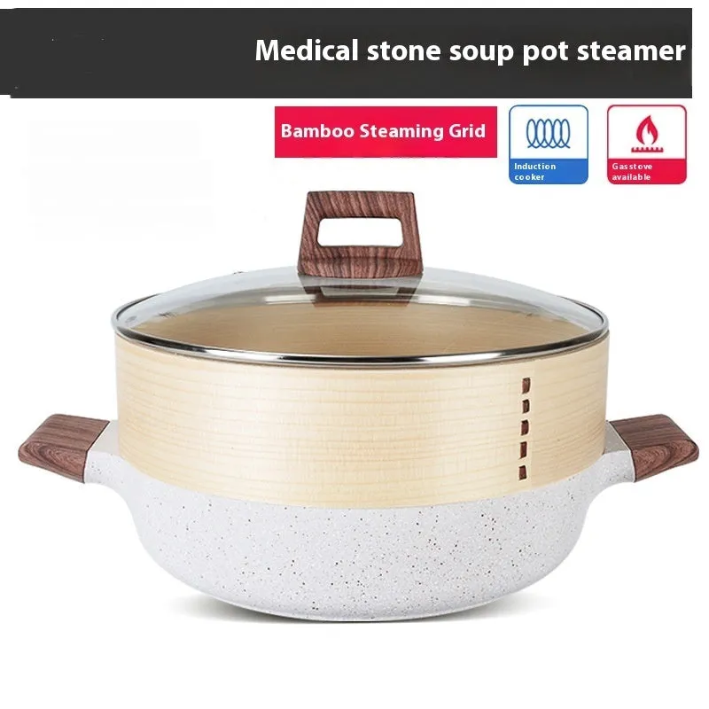 Household Rice Stone Large Capacity Stainless Steel Soup Pot