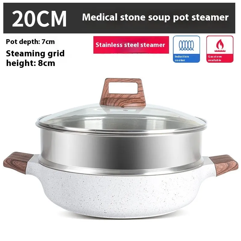 Household Rice Stone Large Capacity Stainless Steel Soup Pot