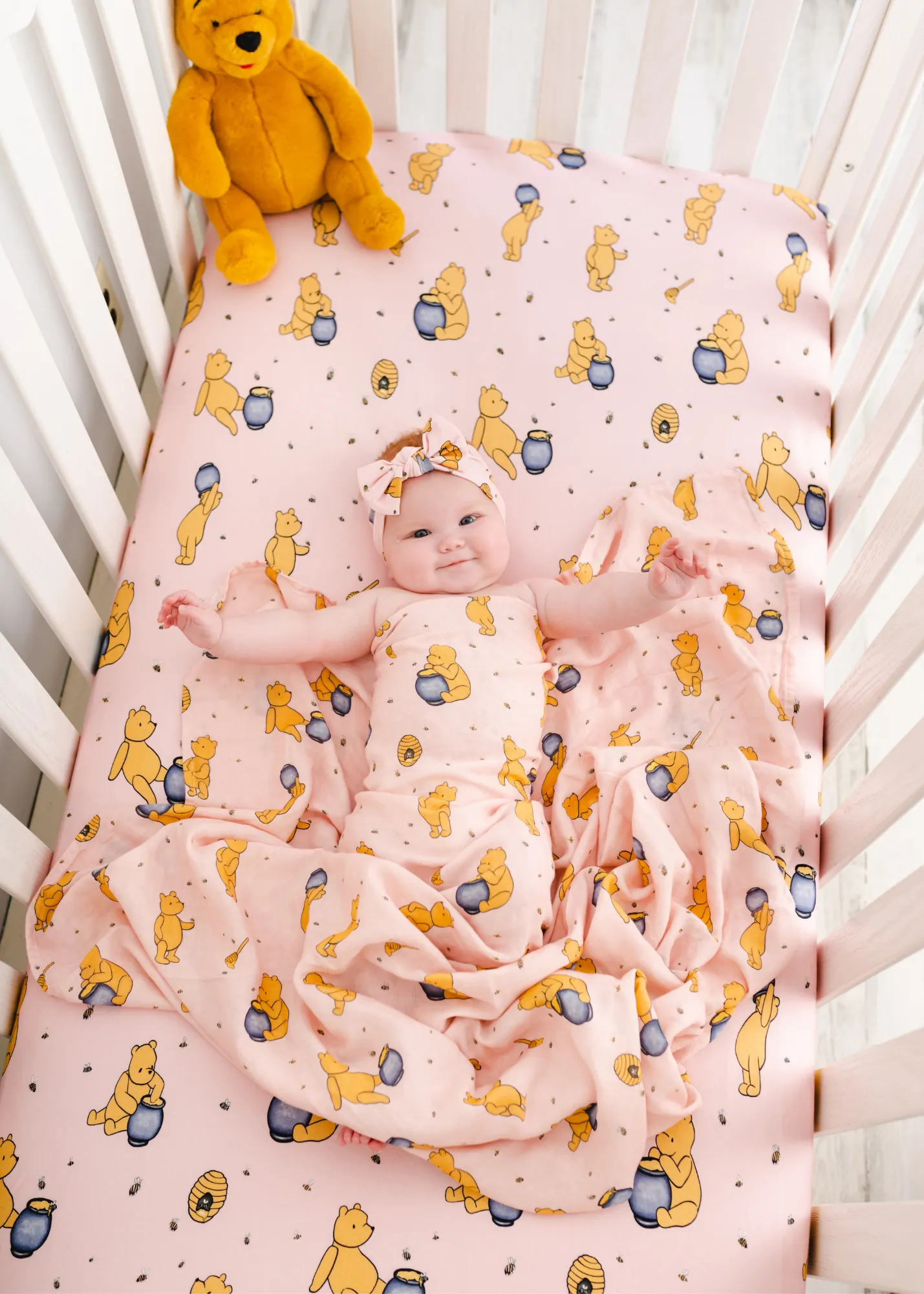 Hunny Pot Pink Bamboo Crib Sheet