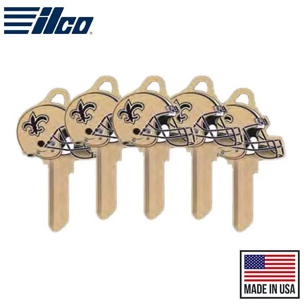 Ilco - NFL TeamKeys - Helmet Edition - Key Blank - New Orleans Saints - SC1 (5 Pack)