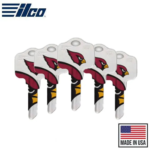 Ilco - NFL TeamKeys - Key Blank - Arizona Cardinals - KW1 (5 Pack)