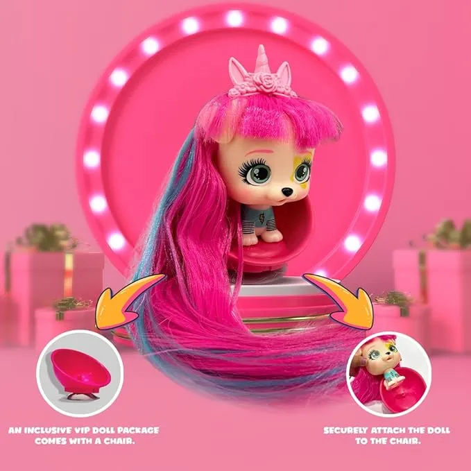 IMC Toys I Love VIP Pets Series Toys Doll Set | Pups with Long Hair and 9 Accessories for Hair Styling Great Gift for Kids Ages 3 Years Old up (Mixed Character)