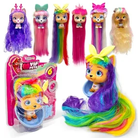 IMC Toys I Love VIP Pets Series Toys Doll Set | Pups with Long Hair and 9 Accessories for Hair Styling Great Gift for Kids Ages 3 Years Old up (Mixed Character)