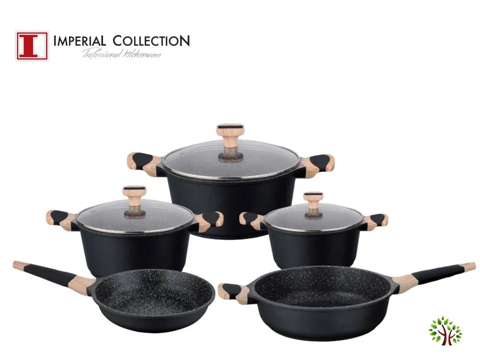 Imperial Collection IM-ST8WM; Non-stick marble coated kitchen pots 8pcs